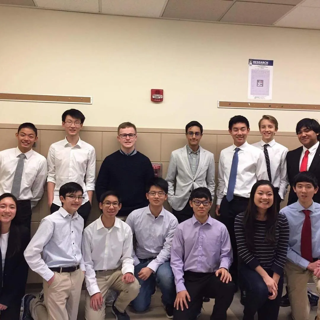 The NASA Student Launch team in dress clothes after their design review with NASA