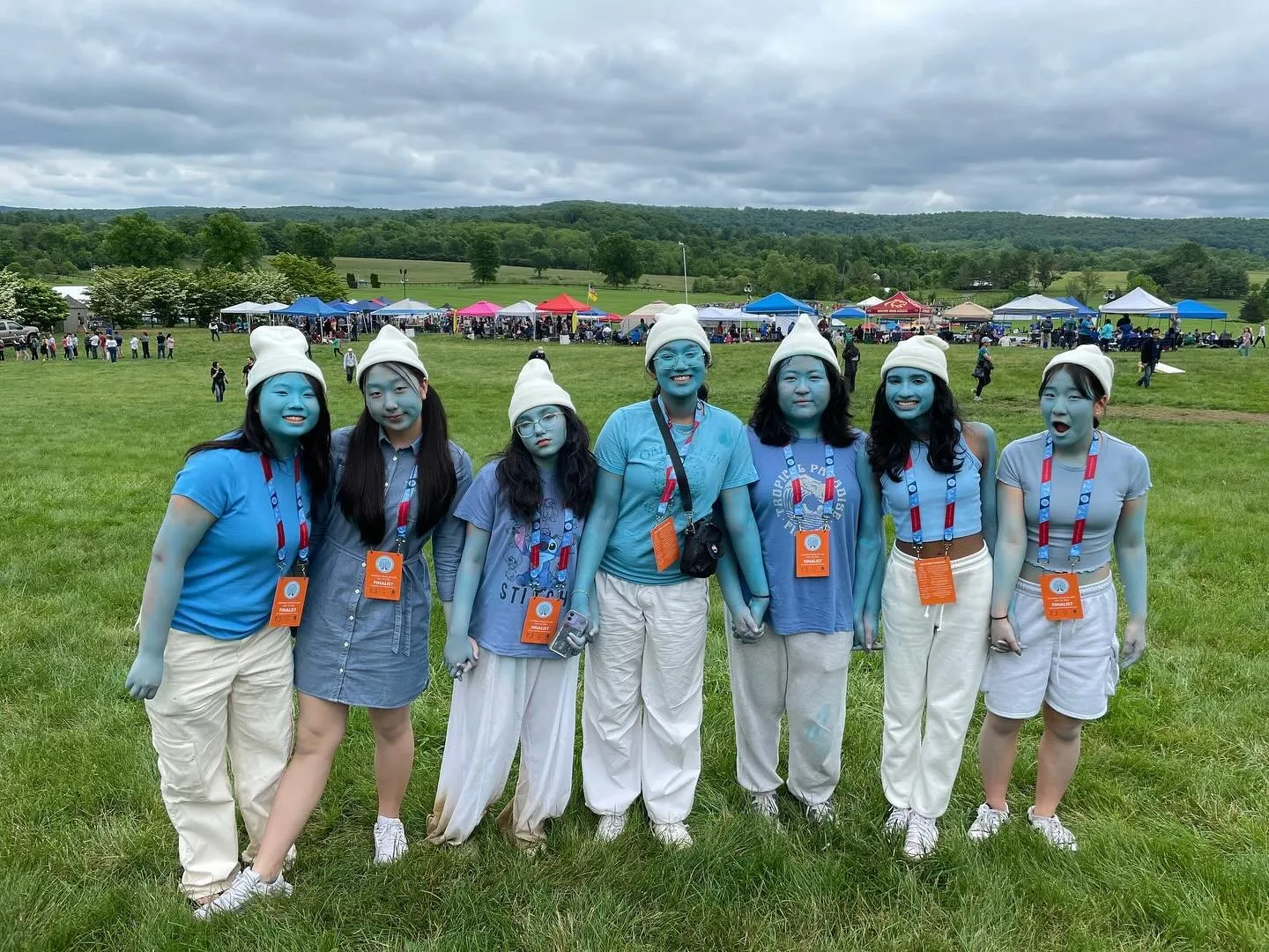 Team in Smurf costume at Nationals, 2024